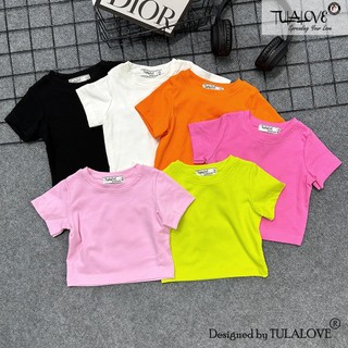 Áo Croptop Cộc Tay Cho Bé Gái Màu Xinh Xắn áo croptop Tulalove