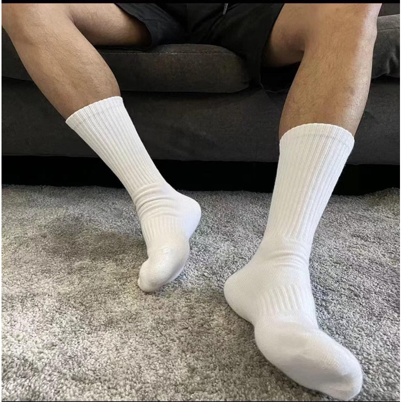 Sét 10 đôi Tất nam nữ cổ cao, vớ nam nữ cao cấp chất liệu vải Hàn co giãn