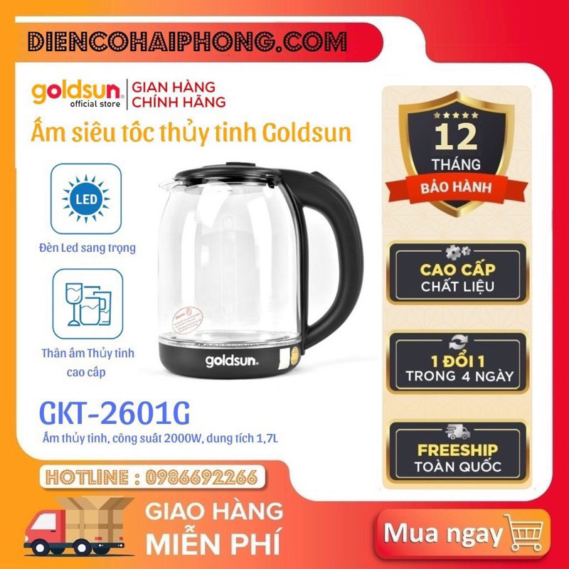 Ấm siêu tốc Goldsun GKT2601G 1.7L