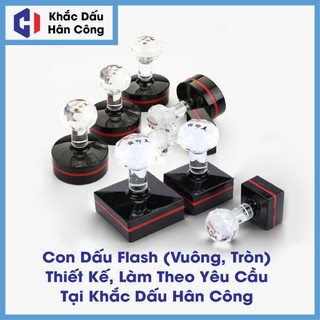  Con Dấu Pha Lê   Dấu Flash   Hình Vuông Hình Tròn Nhiều Kích Thước Làm Theo Yêu Cầu Tặng 1 Lọ Mực 