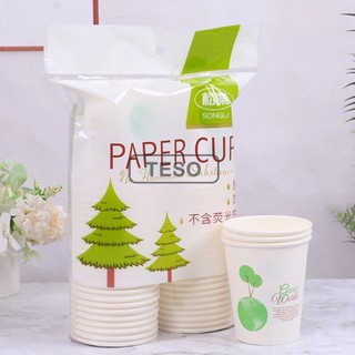 Set 50 cốc giấy dùng 1 lần 250ml - ly giấy du lịch tiện lợi tự phân hủy - tesovn
