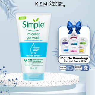 Sữa Rửa Mặt Simple Water Boost Micellar Facial Gel Wash Dành Cho Da Khô, Nhạy Cảm