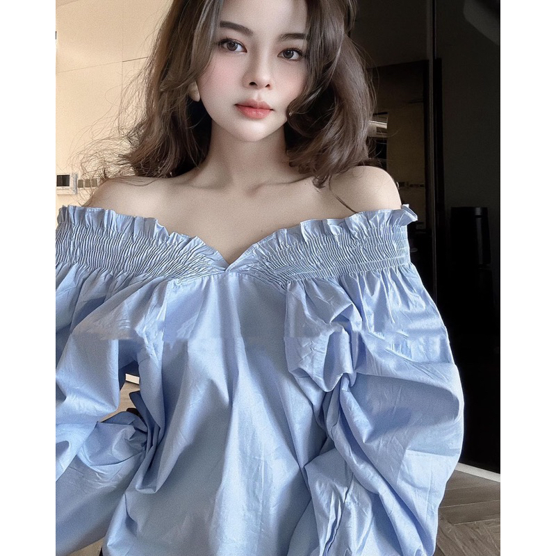 áo sơ mi trễ vai nữ tính