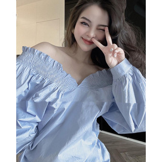 áo sơ mi trễ vai nữ tính