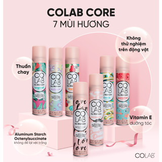 Dầu Gội Khô COLAB 200ml Không Để Lại Vệt Trắng, Giúp Tóc Thơm Mát, Suôn Mượt, Vitamin E  Gồm 10 Mùi Hương