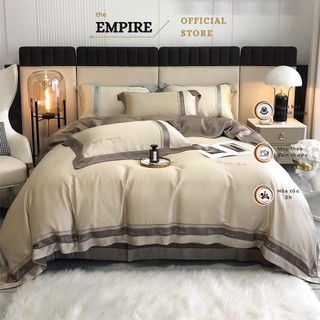 Bộ chăn ga gối nệm trải giường tencel 80s siêu mềm mịn EMPIRE cao cấp bo chun drap giường - Bình Châu Bedding & Decor