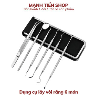 Bộ dụng cụ lấy vôi răng 6 món chăm sóc làm sạch răng miệng bằng thép không gỉ