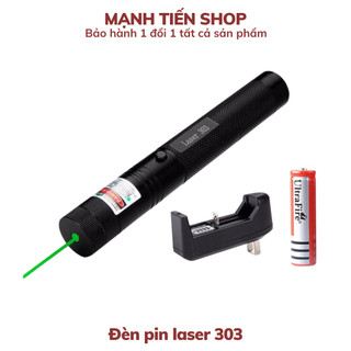 [ Giao hỏa tốc ] Đèn pin laser 303 siêu sáng gồm pin, sạc và khóa - Đèn lazer 303 tia Xanh lá