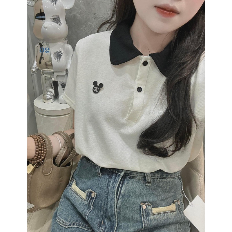 Polo Cổ Bẻ Kèm Tag Mickey Hàng QC L1 🍒🍒