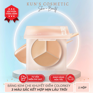  Bảng kem che khuyết điểm COLORKEY 3 màu sắc kết hợp mịn lâu trôi 3.9g 
