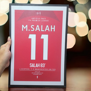 Freeship ⭐️ poster áo của salah trong trận liverpool 7-0 mu - phong cách retro 90s - tranh decal dán tường liverpool