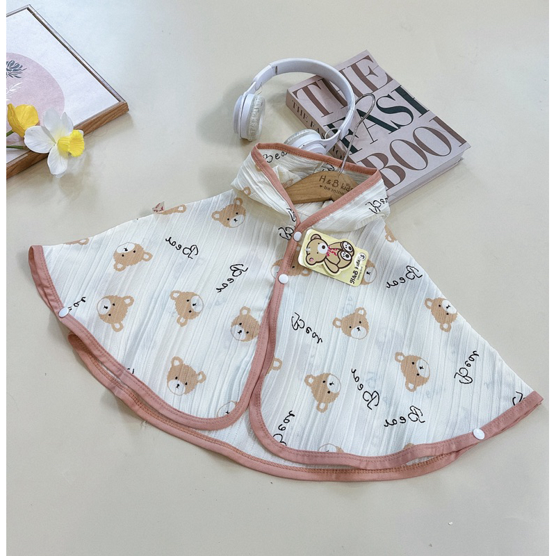 Áo chống nắng cho bé trai bé gái , áo choàng nắng chất đũi gân gấu siêu đáng iu cho bé