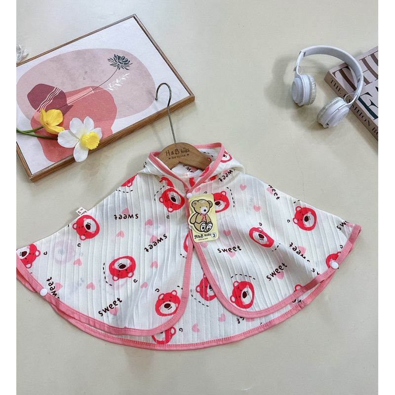 Áo chống nắng cho bé trai bé gái , áo choàng nắng chất đũi gân gấu siêu đáng iu cho bé