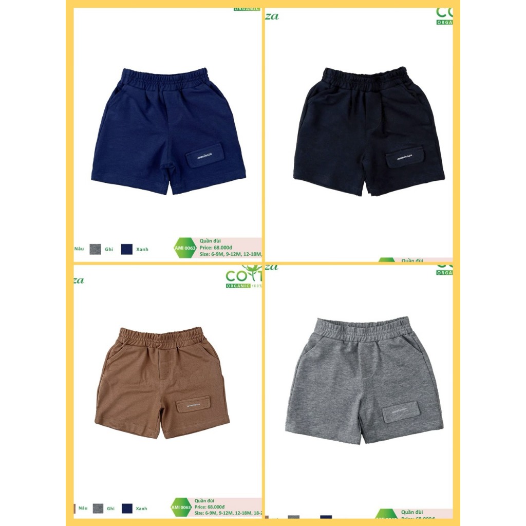 Quần đùi cotton mềm, thoáng khí cho bé 6 tháng - 4 tuổi