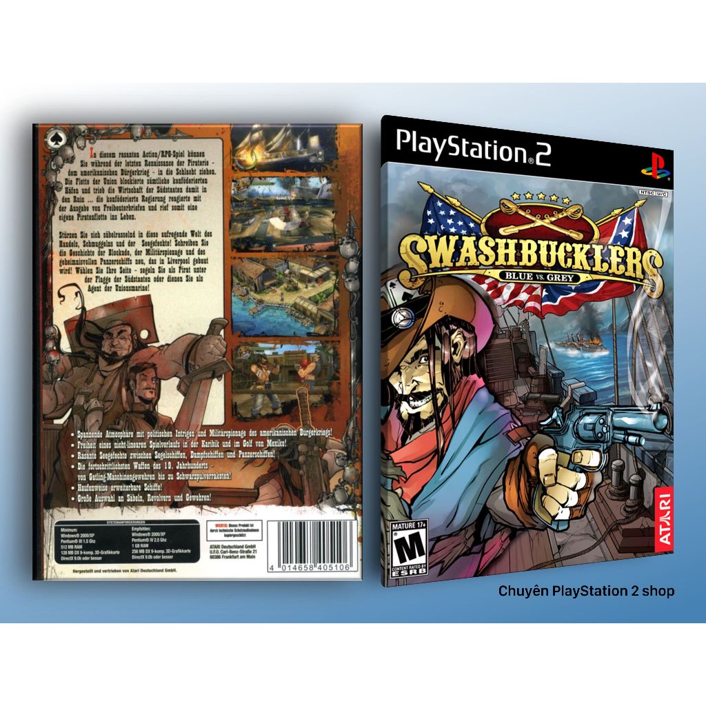 Đĩa game Swashbucklers: Blue vs. Grey (game nhập vai hành đông hay) cho máy game PS2