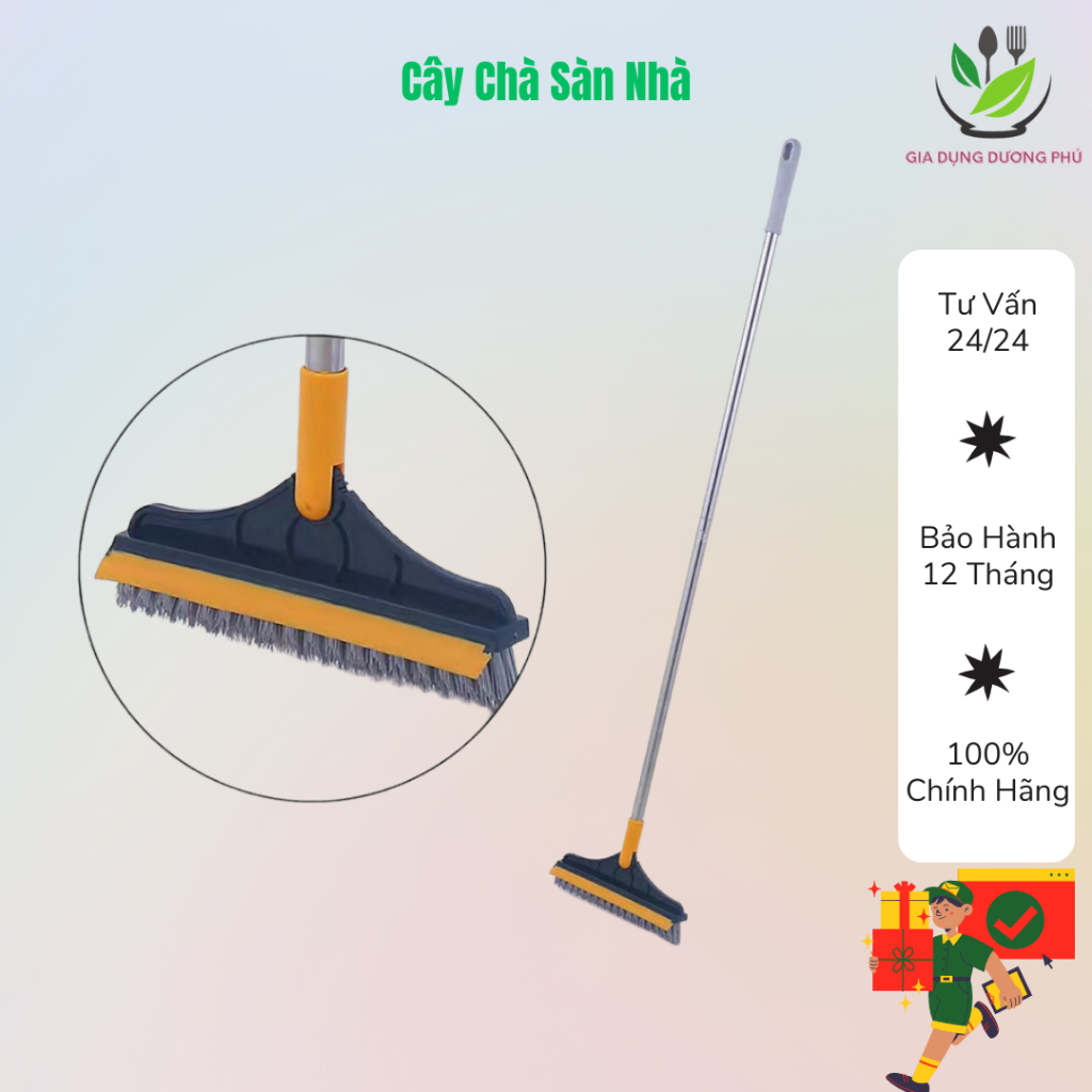 Cây chà mặt nền nhà tắm ban công kiến thiết dầu gạt nước và đầu chổi xoay 120 độ quét nhà siêu sạch mọi góc bẩn