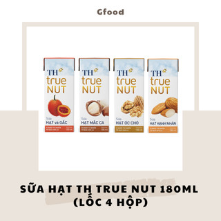  TH True Nut Sữa Hạt  Hạnh Nhân Óc Chó Mắc Ca Hạt & Gấc Hạt & Nghệ Hạt & Gạo Lứt Đỏ  Lốc 4 Hộp 180ml 