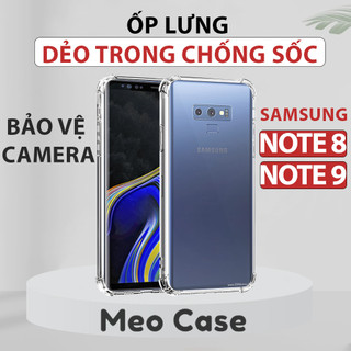 Ốp lưng Samsung Note 9, Samsung Note 8, TPU dẻo trong suốt chống sốc, ốp điện thoại bảo vệ viền camera | Meo Case