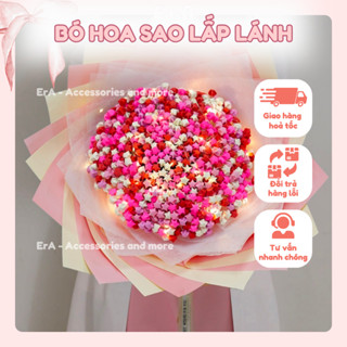 DIY Set Nguyên Liệu Làm Bó Hoa 520 Ngôi Sao dạ quang sao nhiều màu quà 20 10 tặng mẹ tặng người yêu sinh nhật Erashop 