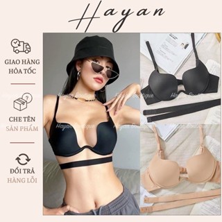 HT051 Áo lót bra đúc su đệm nâng ngực CÓ GỌNG khoét sâu, áo ngực xẻ ngực sexy gợi cảm HT051