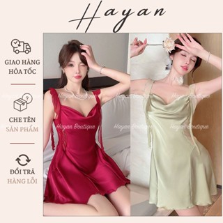HT41 Váy ngủ 2s cánh tiên cổ đổ dáng xoè sang chảnh kèm ĐỆM LÓT,, đầm ngủ lụa phối ren tông dáng HT41 MÚT