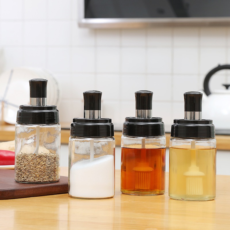 Hũ Đựng Gia Vị, Lọ Đựng Gia Vị Thủy Tinh Trong Suốt Cao Cấp - Tặng Kèm Thìa và Nắp Vặn Tiện Lợi Sang Trọng