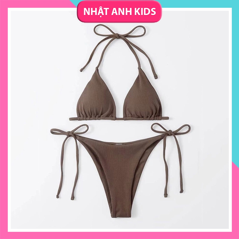 Bộ Bikini đi biển, Đồ Bơi Nữ Hai Mảnh Buộc Dây Đơn Giản Quyến Rũ