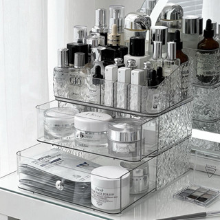 ( Vân Nước ❤️‍) Khay Đựng Mỹ Phẩm Để Bàn Kèm Ngăn Kéo Có Thể Tách Rời