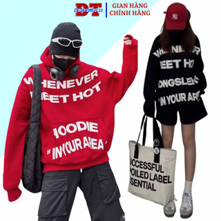 Áo hoodie boy phố WHENEVER in nổi 3D vải 100% NỈ PE siêu dày, siêu bền, không bị xù lông - DTB