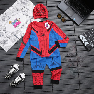 Bộ đồ quần áo siêu nhân Người Nhện Spider-Man TẶNG MẶT NẠ, trang phục hóa trang siêu anh hùng cho bé trai in nhũ vàng