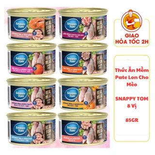 (CÓ QUÀ TẶNG) Thức Ăn Mềm Pate Lon Cho Mèo SNAPPY TOM - 8 Vị - 85GR