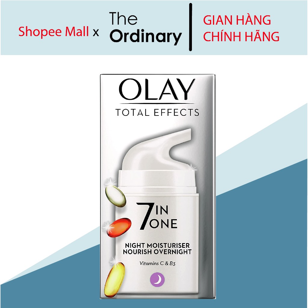Kem dưỡng Olay Total Effects 7in1 50ml Ngày và Đêm bản Anh, hỗ trợ tái tạo làm đẹp da