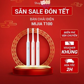 Xiaomi T100 Bàn chải đánh răng điện - Kháng nước chuẩn IPx7, pin sạc | Vinimino
