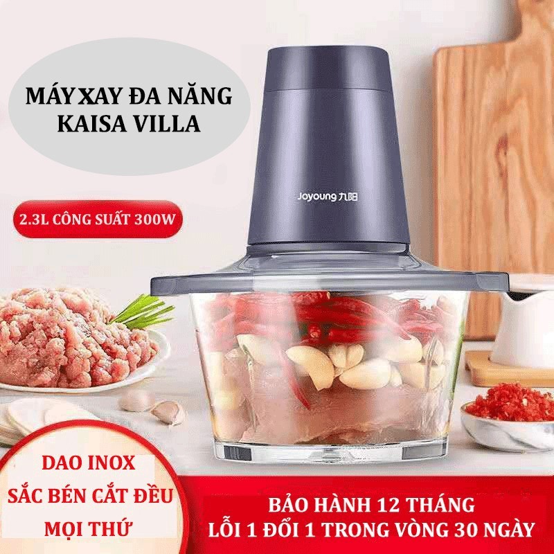 Máy xay thịt, Máy xay cầm tay Kaisa Villa 2.3L 4 lưỡi dao cực sắc bén công suất 330W mạnh mẽ, Máy xay