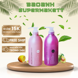 Cặp dầu gội xả Kumano Salon Link Extra dành cho tóc yếu 1000ml giúp tóc mềm mượt