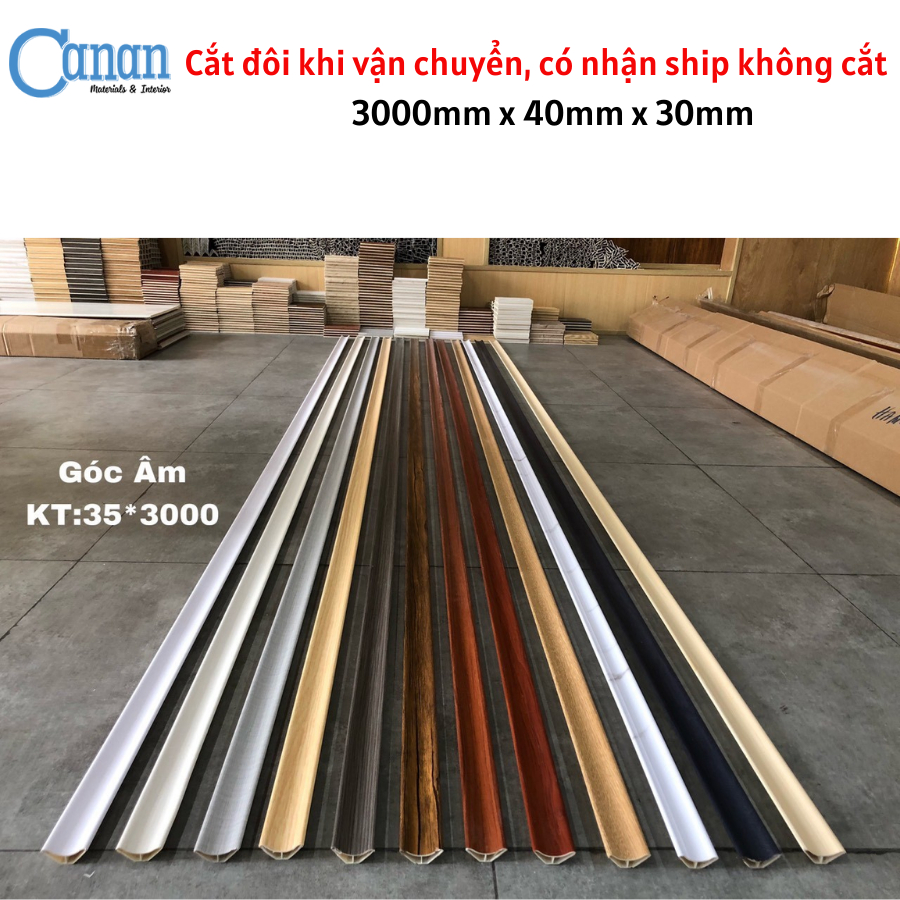 Nẹp V Góc Âm, Nẹp Nhựa PVC Trang Trí Nội - Ngoại Thất, Dài 3 mét ( Cắt thành 2 thanh 148-149cm )