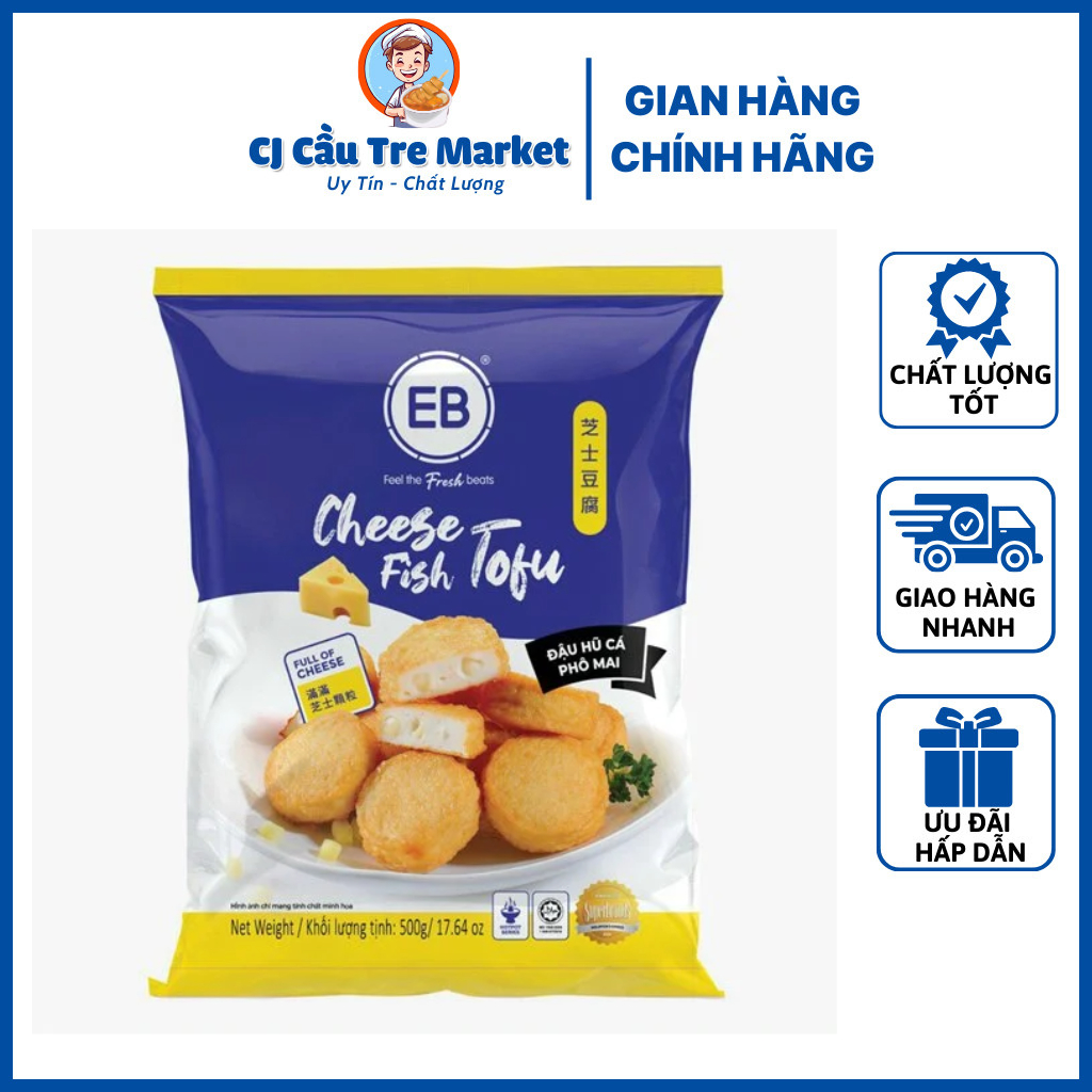 ĐẬU HŨ CÁ PHÔ MAI EB - CHEESE FISH TOFU 500G