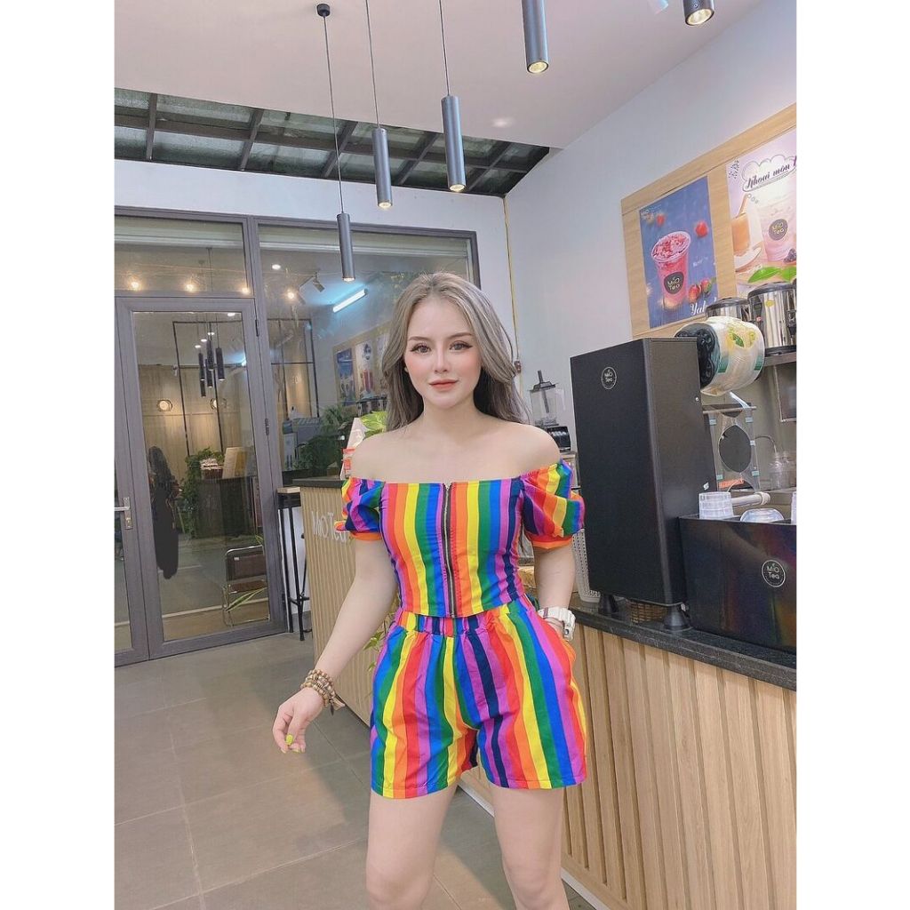 Bộ đồ nữ trễ vai nhiều màu sắc