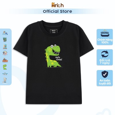 Áo thun Đen Arich in hình, đáng yêu cho bé từ 18 tháng đến 11 tuổi