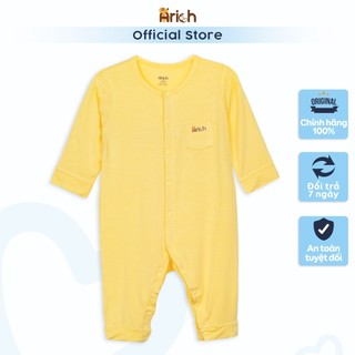 Body dài tay vải sợi tre ARICH màu trơn cho bé