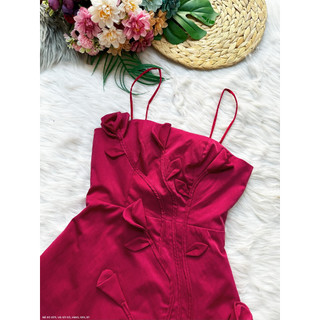 ĐẦM 2 DÂY THÊU HOA LÁ CÀNH - DDD2675