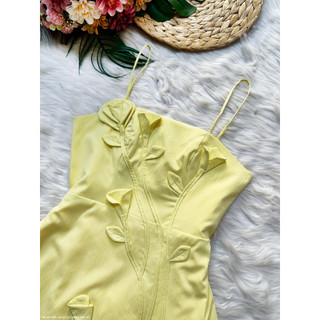 ĐẦM 2 DÂY THÊU HOA LÁ CÀNH - DDD2675