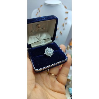 Nhẫn đá trắng,khung 925_ si Nhật