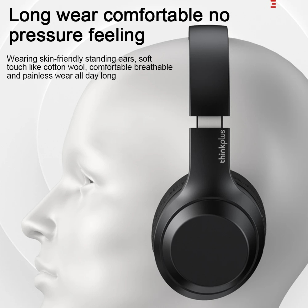 Tai nghe chụp tai bluetooth Lenovo TH10, Tích hợp Micro, Bluetooth 5.1, Chống nước, Đeo cực êm tai