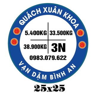 Tem logo tải trọng xe. Dán xe tải , xe khách. xe du lịch ... SL 1 đôi