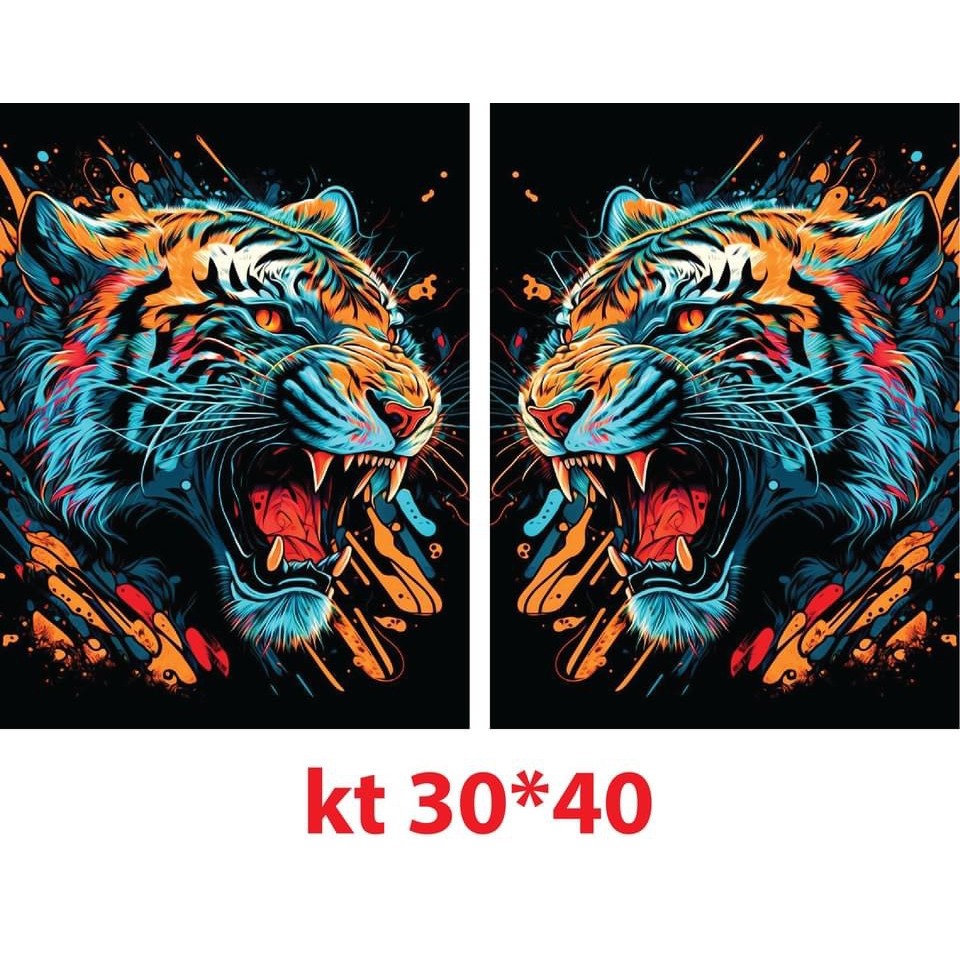 Tem Decal mặt hổ. Decal dán xe máy, Ô tô, xe tải... SL 1 đôi