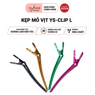 Kẹp mỏ vịt làm tóc YS PARK CLIP-L chất liệu nhôm chống gỉ kháng hóa chất size L hàng chính hãng made in Japan