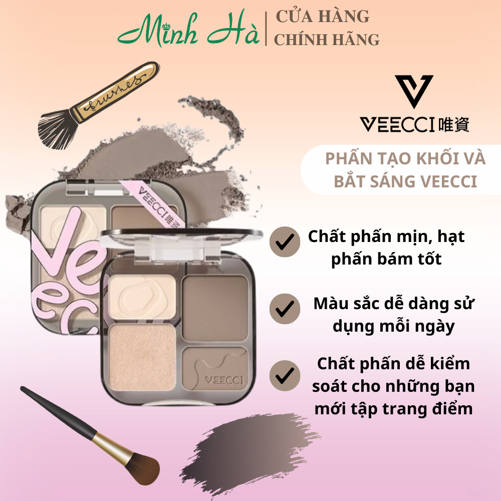 Phấn tạo khối và bắt sáng Vecci lâu trôi kháng nước 8g