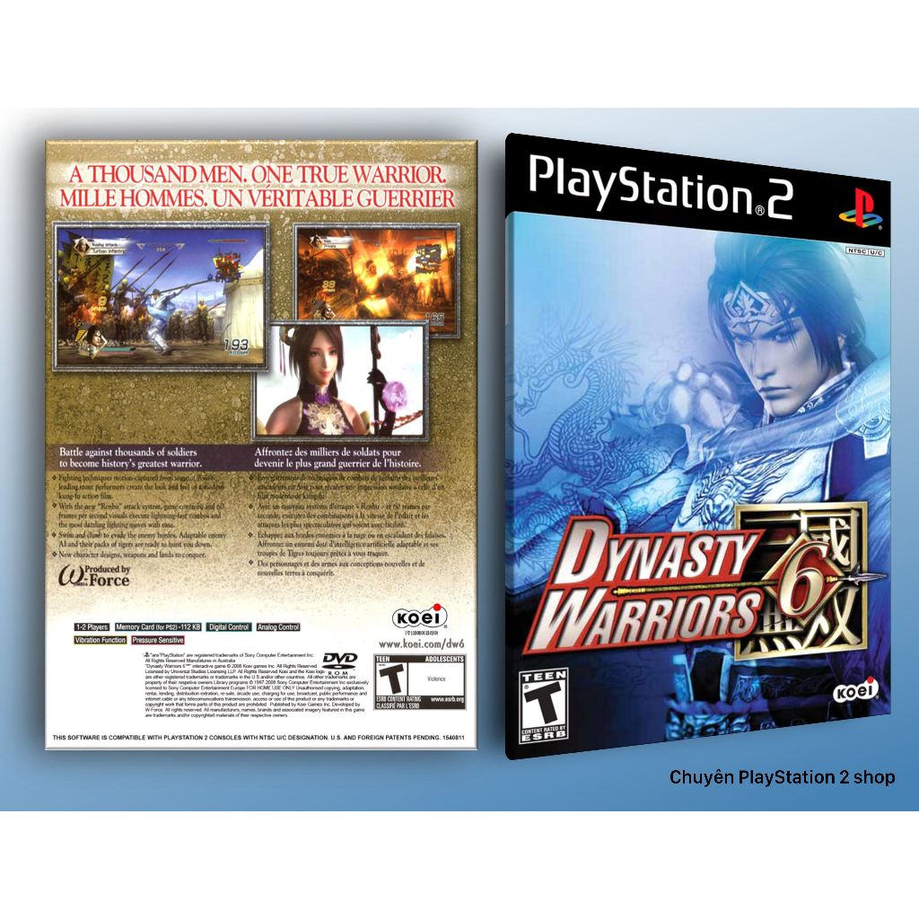 Đĩa game Dynasty Warriors 6 (Tam Quốc Chí 6) cho máy game PS2