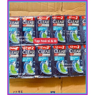 6 dây dầu gội Clear Men Sạch gàu Bạc hà gói 5g (dây 12 gói)